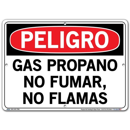 Vestil Polystyrene Sign, 10-1/2" Height, 14-1/2" Width, Polystyrene, Rectangle, Spanish SI-D-70-C-PS-040-S